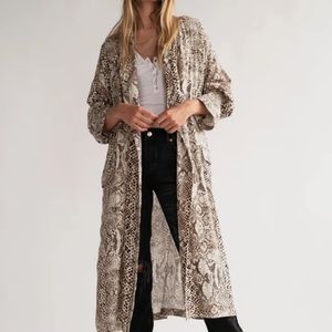 NWT FREE PEOPLE wild nights duster in neutral combo size S/M
